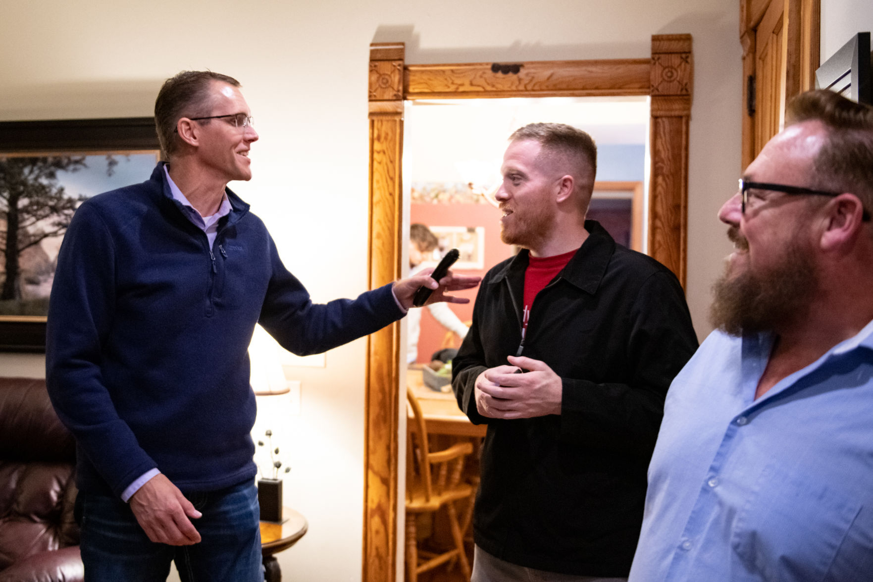 Sen. Randy Feenstra watches election results